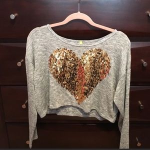 Sequin heart sweater